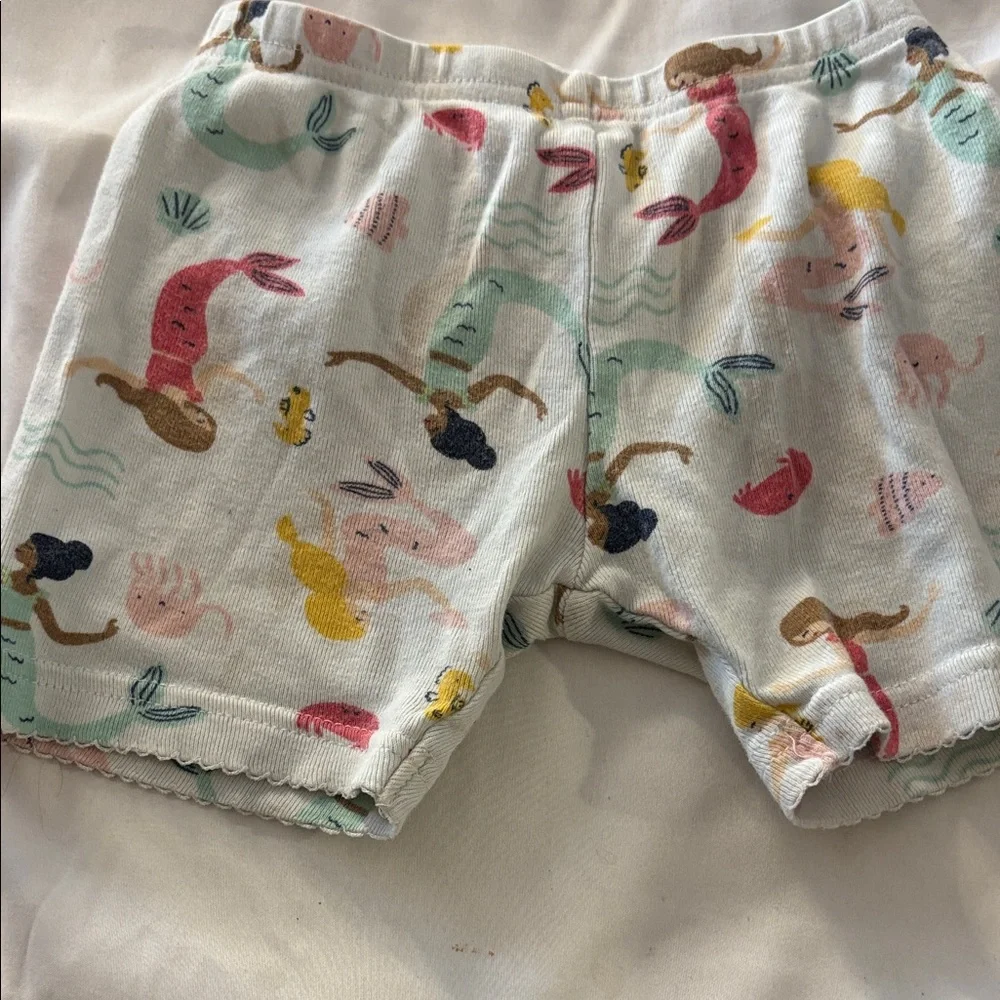Colorful Mermaid Print Kids Sleep Shorts 3T